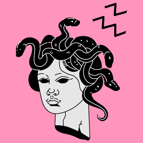Illustration einer Frau mit Schlangenhaaren – Motiv für Tarotkurs Fortgeschrittene in Berlin